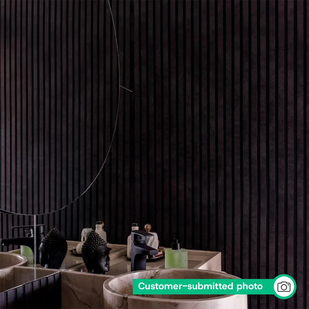 Peel & Stick Slatted Wall Panels - DIY Laminate Wood Look Decor