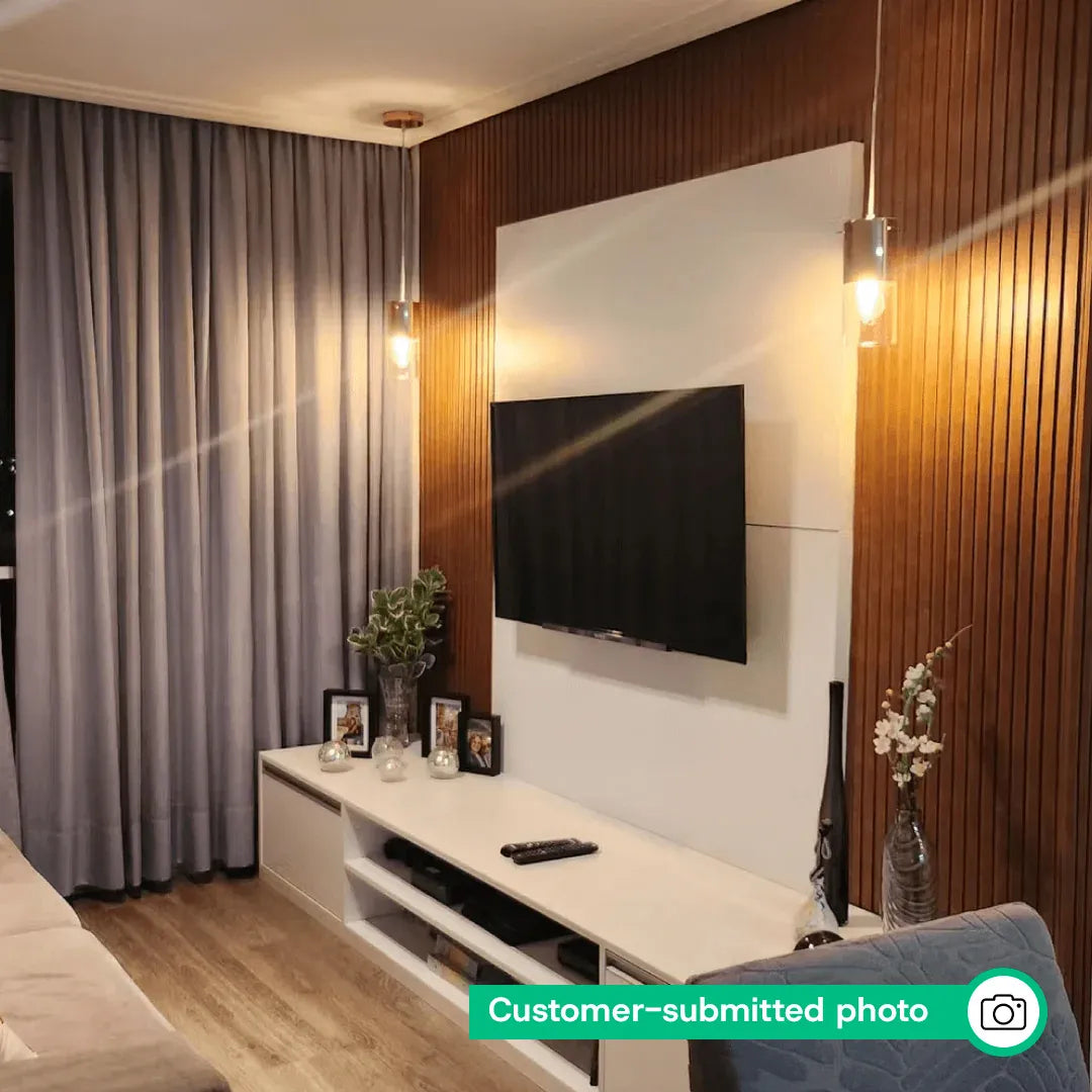 Peel & Stick Slatted Wall Panels - DIY Laminate Wood Look Decor