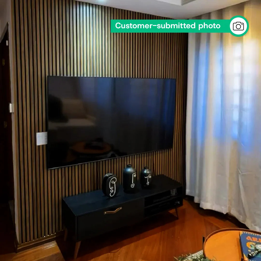 Peel & Stick Slatted Wall Panels - DIY Laminate Wood Look Decor