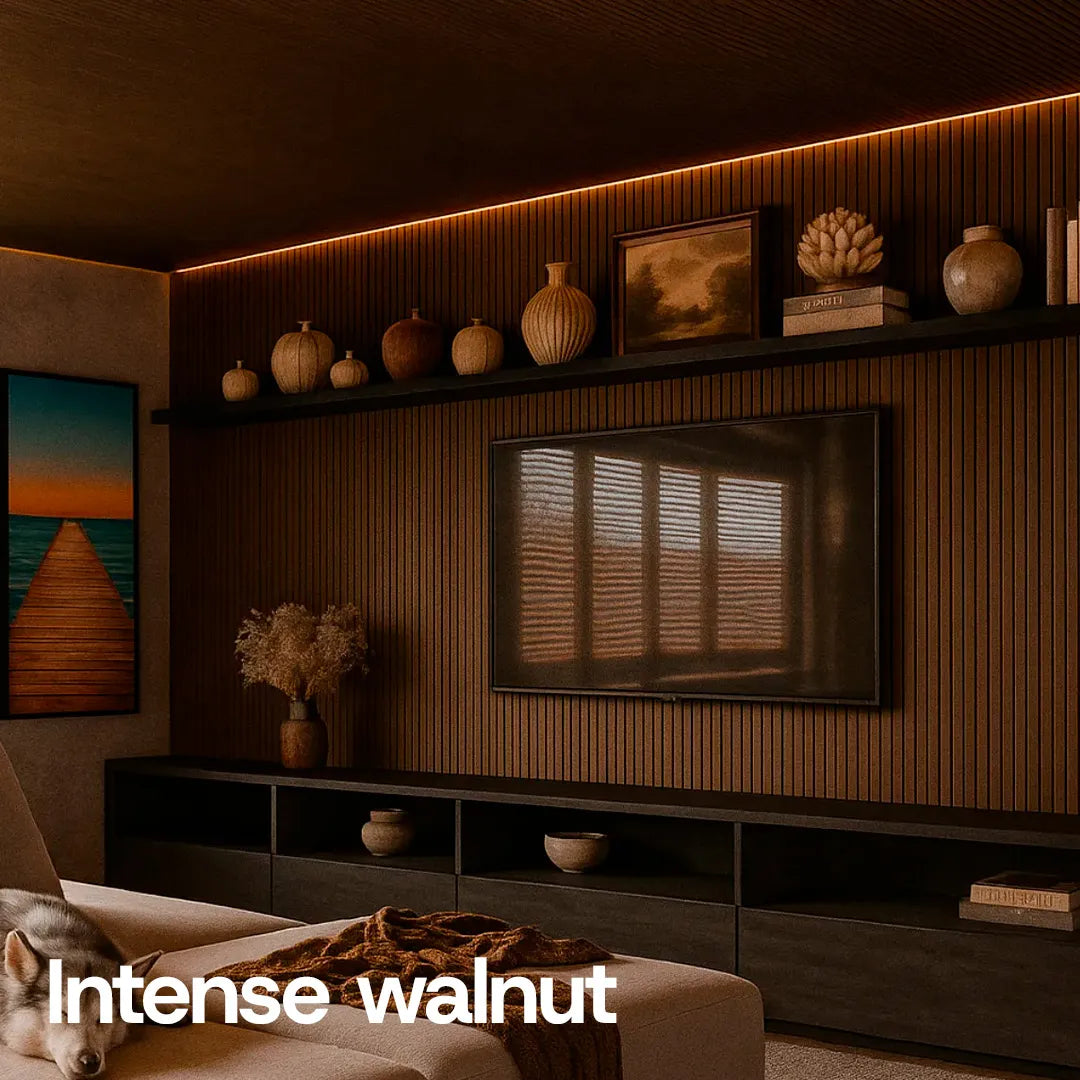 Peel & Stick Slatted Wall Panels - DIY Laminate Wood Look Decor