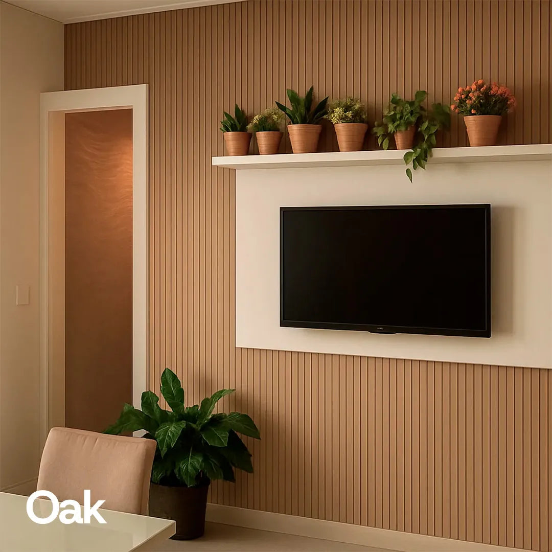 Peel & Stick Slatted Wall Panels - DIY Laminate Wood Look Decor
